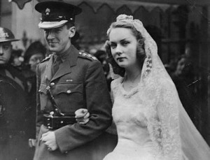 Young love: Lady Cromer, seen here on her wedding day to the third ...