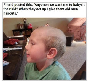 Funny Pictures Babysit Haircut Wanna Joke