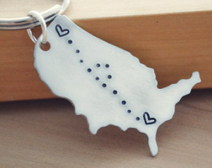 States Keychain - Graduation Gift - See You Soon - Long Distance ...