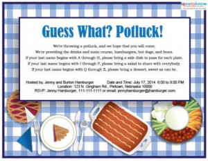 Potluck Invitation Printable potluck invitation