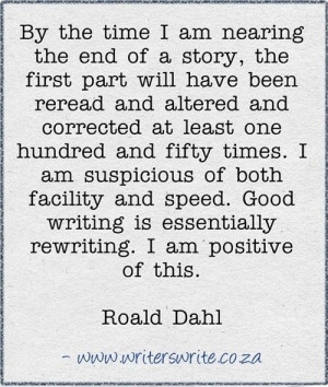 Roald Dahl quote about writing