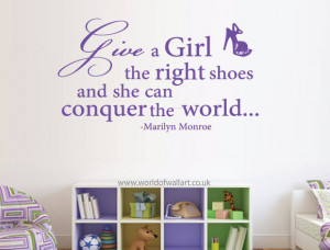 Marilyn Monroe The Right Shoes Quote Wall Art Sticker
