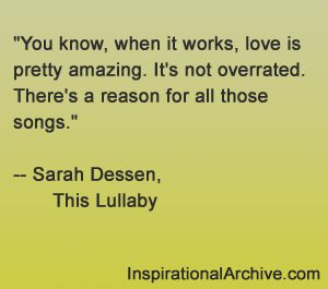 Sarah Dessen quote on Love from This Lullaby