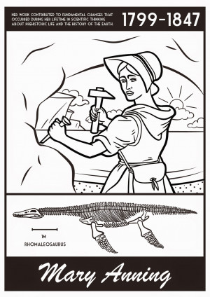 Mary Anning - Free Colouring Page