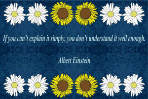 Einstein Quote with a Daisy/Sunflower Border