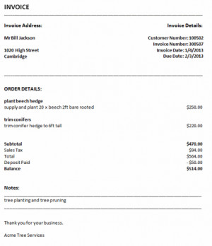 the Quote or Invoice along