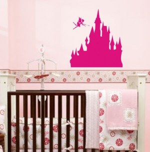 Princess Castle with Fairy Wall Decal Sticker Girl Nursery Fairytale