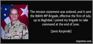 The mission statement was ordered, and it sent the 800th MP Brigade ...