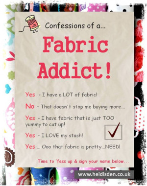 Confessions Of A Fabric Addict - Sewing Humour