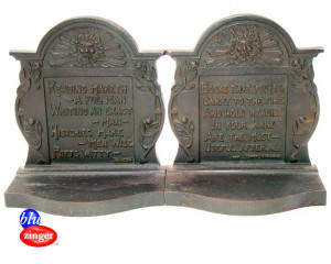 Details about ANTIQUE Pair BOOKENDS BACON & JOHNSON Famous Quotes ...