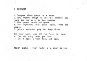 Basil Bunting’s advice for poets (etc.)