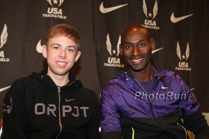 Galen Rupp with Bernard Lagat, 2011 USA Indoor Press conference, photo ...