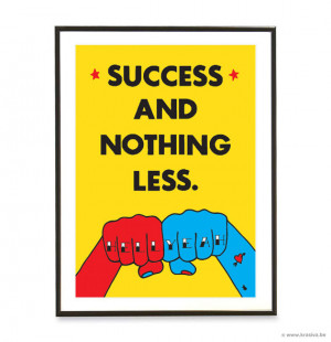 Yellow Motivational Quote Knuckle Tattoo Poster - Success And Nothing ...
