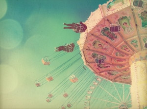 carnival, chairs, circus, fun, merry go round, pink, rides, sky, spin