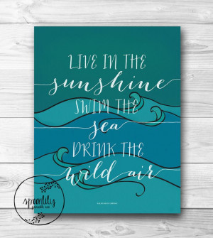 Live In the Sunshine Emerson Quote Typography Print by SpoonLily, $5 ...