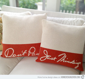 Image: Straightforward Eartha Throw pillows the place two sayings from ...
