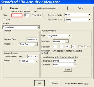 of the annuity calculator we use to obtain updated annuity quotes ...