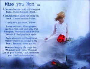 Miss You Mom, A Thousand Words Could Not Bring You Back, I Know ...