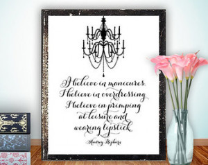 Audrey Hepburn Quote Printable, Pri nt Poster art Chandelier, wall ...