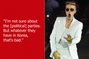 Justin Bieber ‘s oh-so-eloquent comments about North Korea pretty ...