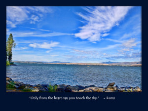 ... with Love Quote by Rumi: Only from the heart can you touch the sky