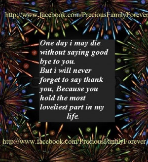 You are the most important part of my life.