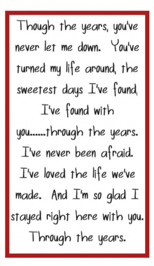 ... Through the Years - song lyrics, music lyrics, songs, music quotes