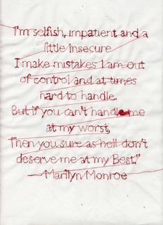 would love to have a Marilyn Monroe quote tattoo, this one would be ...