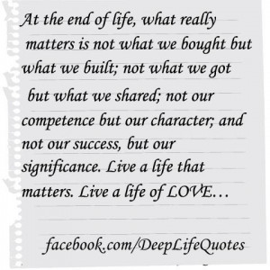 Live a life that matters