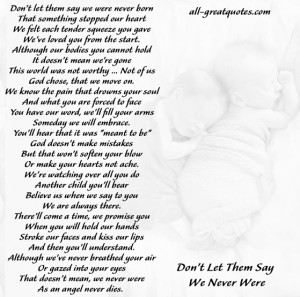 In Loving Memory Cards For Miscarriage - Don’t let them say we were ...