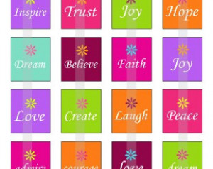 Inspirational Quotes - one 4x6 inch digital sheet of scrabble size (0 ...