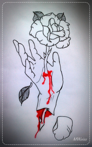 Pin Bleeding Rose Drawing Anabanana Dec Pinterest