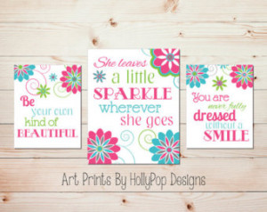 Decor She Leaves a Little Sparkle Inspirational Girls Quotes Baby Girl ...