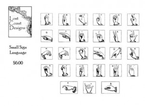 Large Sign Language Unmounted, $7.00