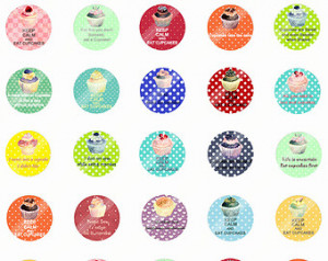 Cupcake Quotes Digital Collage Sheet,CQ-01,Keep Calm Sayings Printable ...