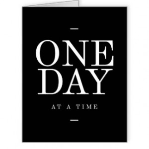 One Day Study Motivational Quote Black and White Card