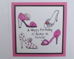 Happy Birthday Handmade, Hand Color ed Card Shoe Lover Fashionista ...