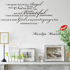 GOOD Small Girl Big World-Marilyn Monroe Quote Wall Sticker Art ...