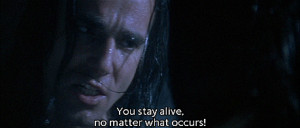 you stay alive hawkeye in the last of the mohicans