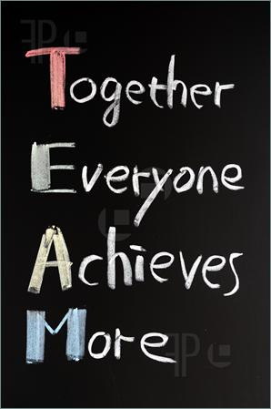 TEAM acronym (Together Everyone Achieves More), teamwork motivation ...