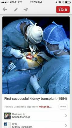 1st successful kidney tx, 1954 More