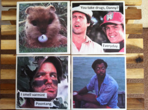 Caddyshack novelty coasters -Set of four- Funny Quotes