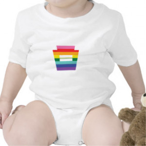 PA Keystone Marriage Equality Rainbow Graphic Baby Bodysuits