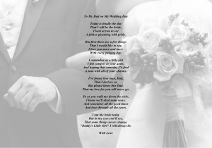 ... Father of the Bride - Wedding Day Thank You Poem - Daddy's Little Girl