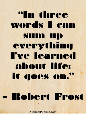 Robert Frost. Yes, but in what quality/way?