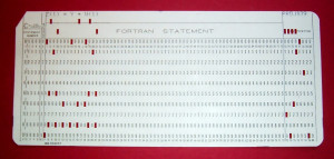... were written onpunch cards of the type shown here [ image source