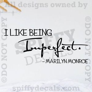 MARILYN-MONROE-I-LIKE-BEING-IMPERFECT-Quote-Vinyl-Wall-Decal-Decor ...