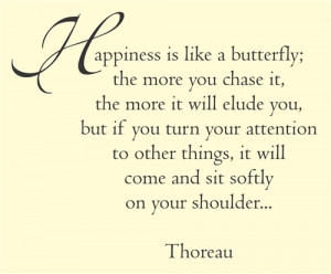 is like a butterfly; the more you chase it, the more it will elude ...