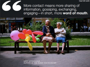 ... , exchanging, and engaging –in short, more word of mouth