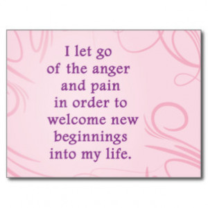 positive_affirmation_letting_go_of_pain_and_anger_postcard ...